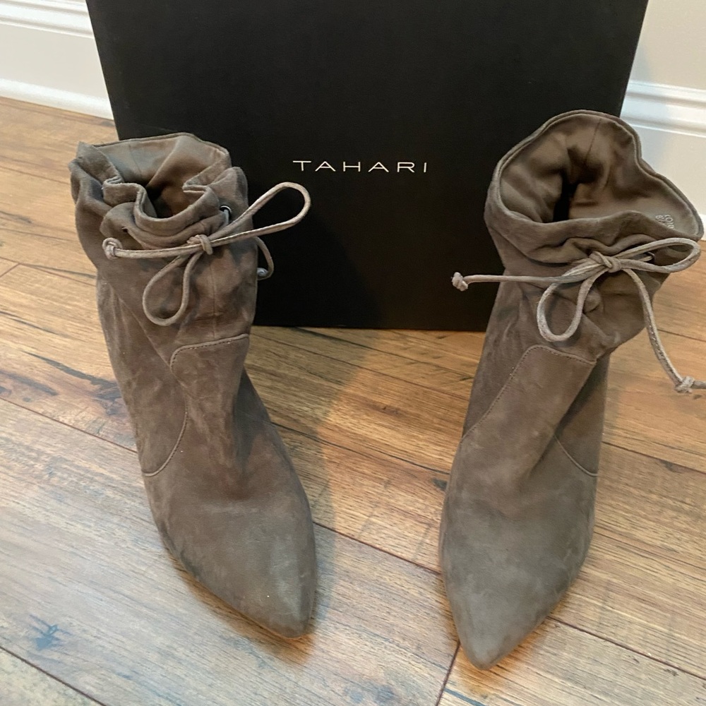 Suede Cinch Ankle Tahari Booties